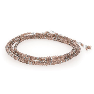 Champagne Garnet Wrap Bracelet - Necklace