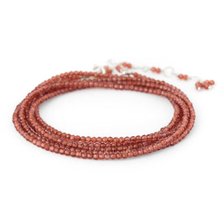 Red Garnet Wrap Bracelet - Necklace