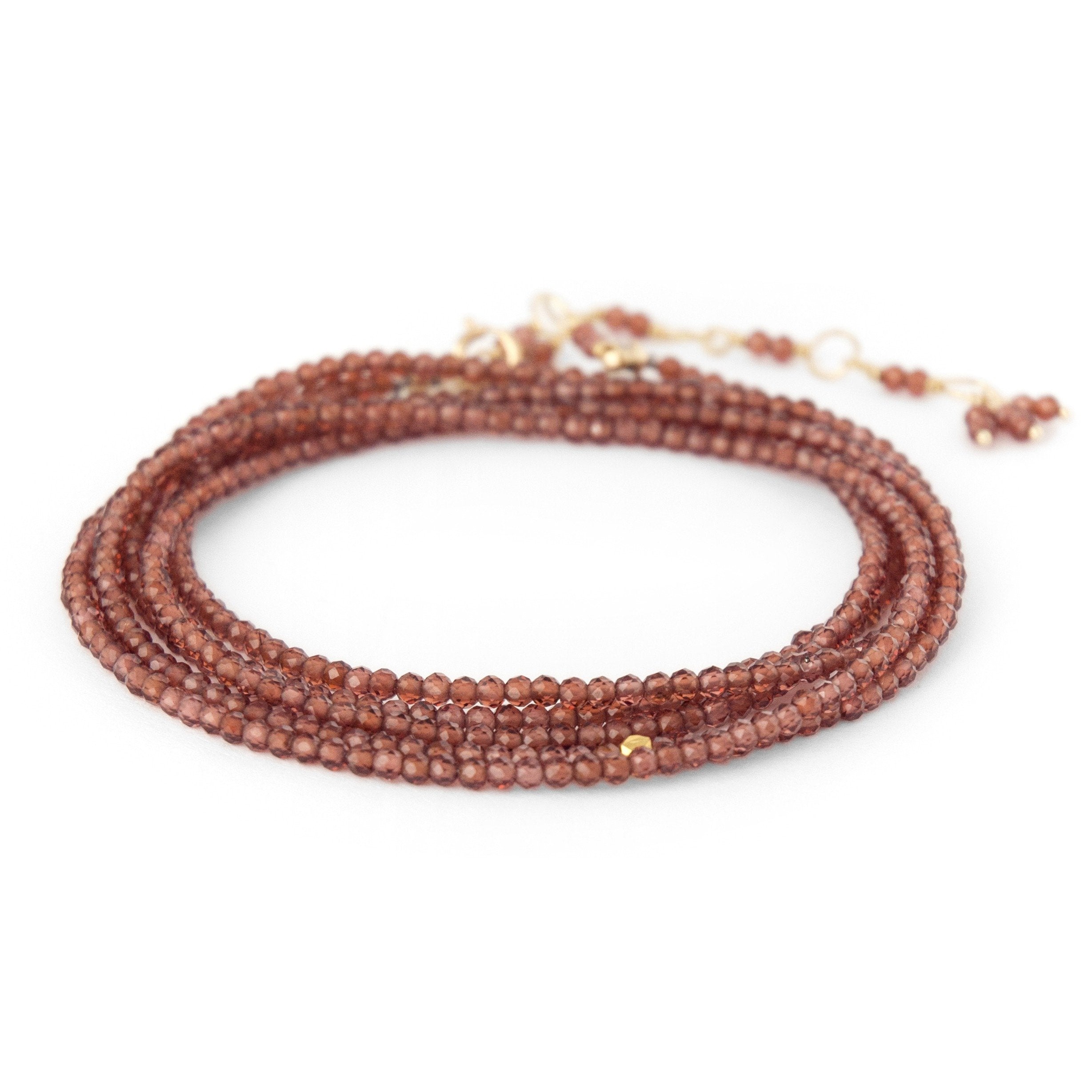 Red Garnet Wrap Bracelet Necklace - Main Image