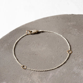 Square & Delicate Chain Bracelet | Gold & Silver