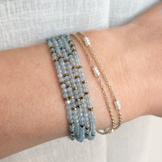 Aquamarine Wrap Bracelet - Necklace