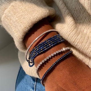Blue Sapphire Wrap Bracelet - Necklace