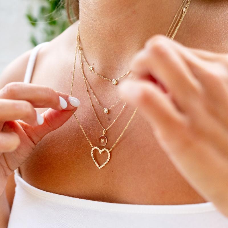 Pave diamond on sale disc pendant