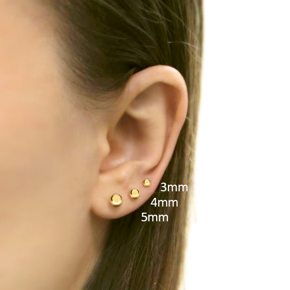 3mm Ball Studs 14k Anne Sportun Fine Jewellery