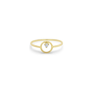 Small Circle Prong Diamond Ring | 14k