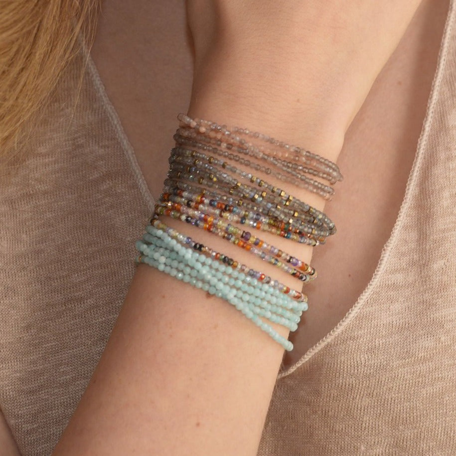 Labradorite Gemstone Wrap Bracelet Necklace Anne Sportun Fine