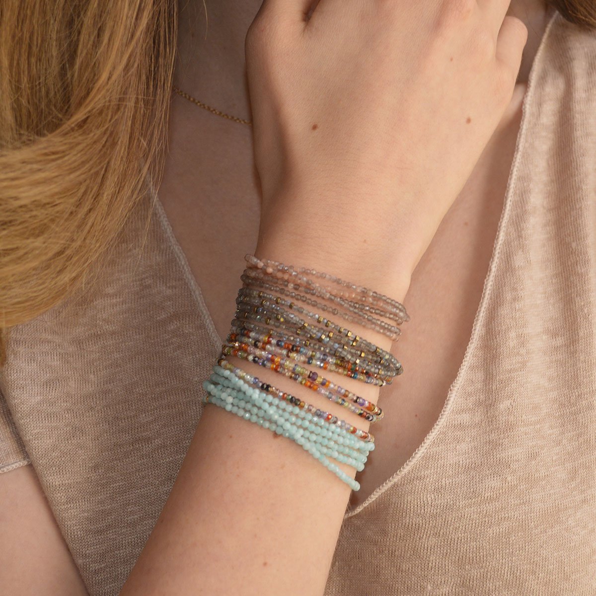 Amazonite Wrap Bracelet Necklace