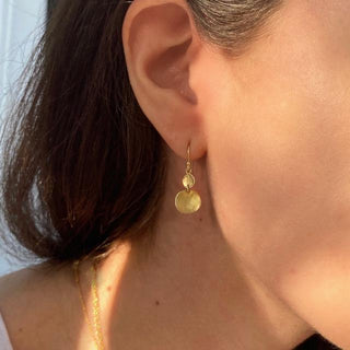 Double Hammered Disc Earrings - Anne Sportun Fine Jewellery