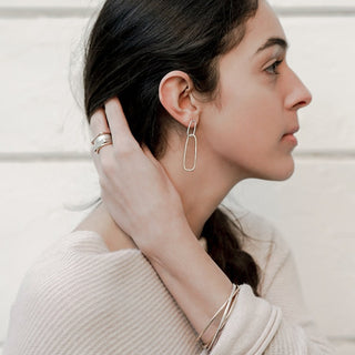 Interlocking Rectangle Post Earrings