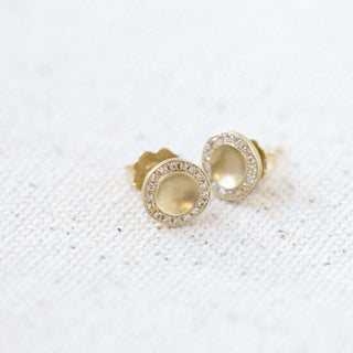 Gold Lilydust Cup Stud Earrings - Anne Sportun Fine Jewellery