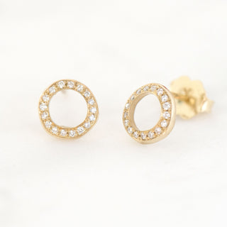 Open 'Lilydust' Diamond Stud Earrings - Anne Sportun Fine Jewellery