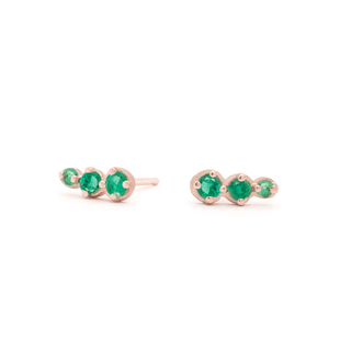 Mini 'Festival' Green Emerald Climber Earring