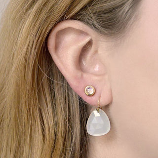 Gemstone Cup Stud Earrings - Gem Options