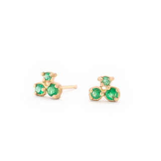 Cluster Trio Emerald Earrings