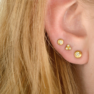 Diamond Bezel Stud Earrings ~0.20tcw