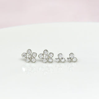 Small Flower Cluster Stud Earring - Anne Sportun Fine Jewellery