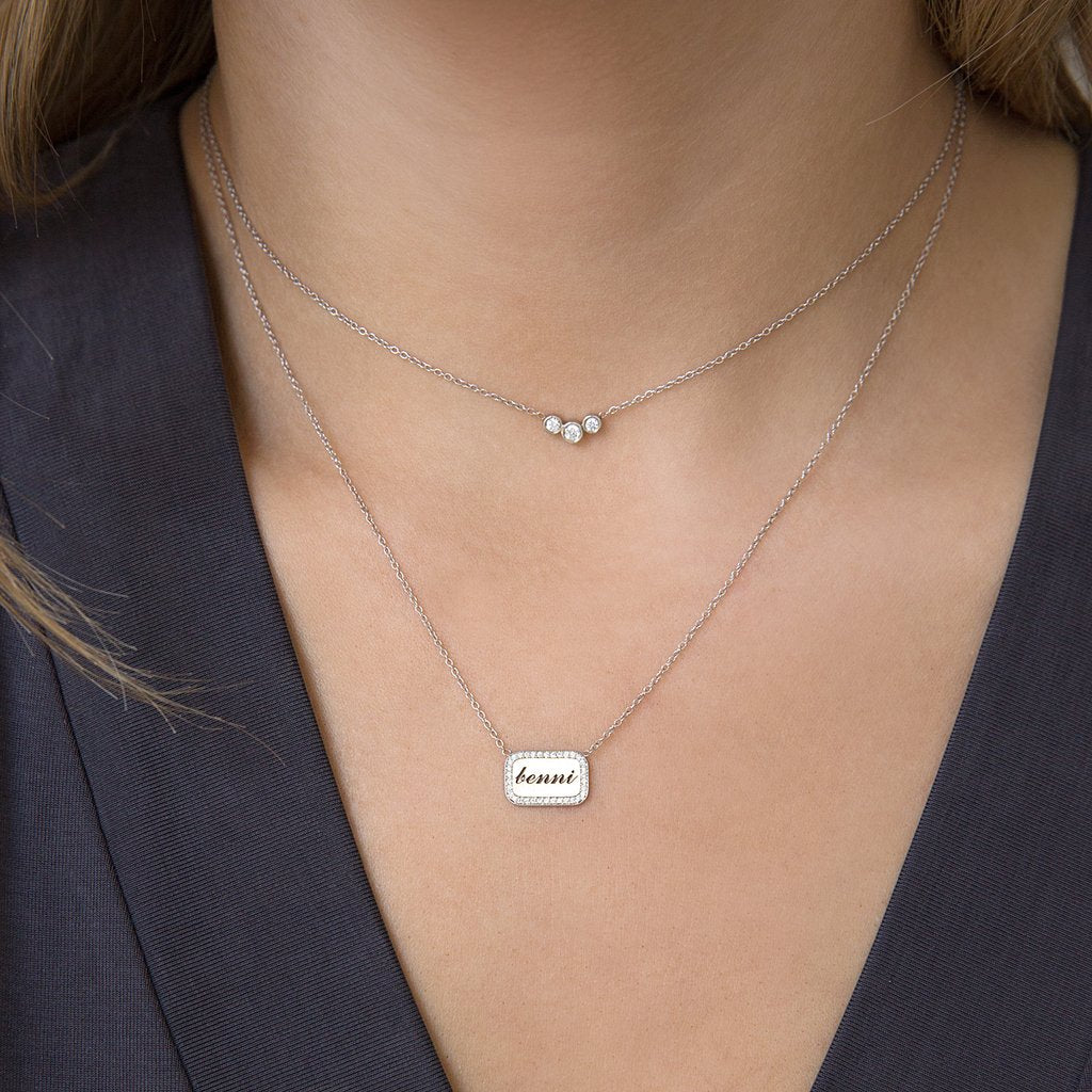 Name necklace sale rectangle