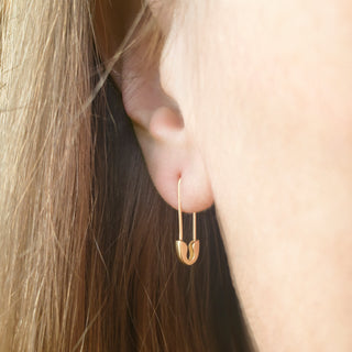 Safety Pin Earrings | 10k Gold