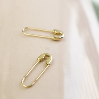 Safety Pin Earrings | 10k Gold