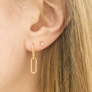 0.10CT Diamond Bezel Stud Earrings | 14k Gold