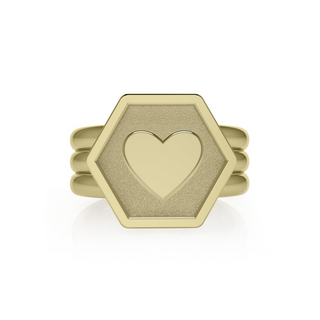 Gold Icon Bold Hex Signet