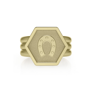 Gold Icon Bold Hex Signet