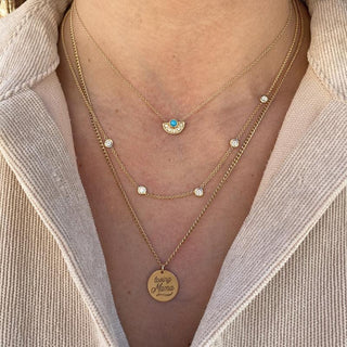 Small Forever Medallion Disc Charm | 14k