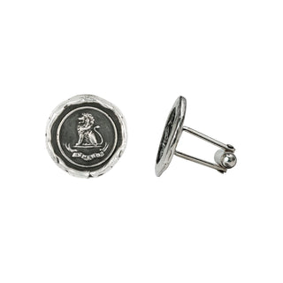 LION CUFFLINKS - Courage, Justice, Wisdom- SILVER  - Final Sale