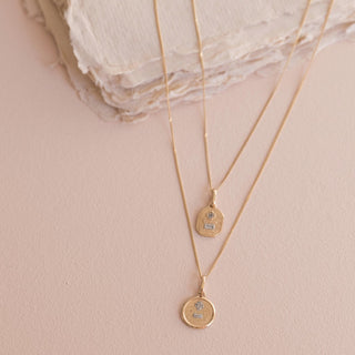 Love Token Necklace Round | 14k | Diamond