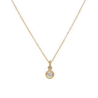 14k Bezel Diamond Pendant Necklace