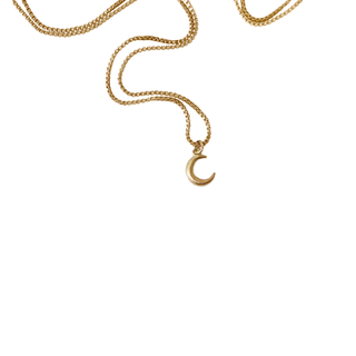 14k Mini Moon Pendant Gold Necklace