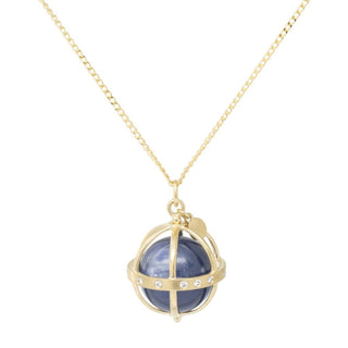 Large Cage Necklace w/ Gemstone Ball - Anne Sportun Fine Jewellery