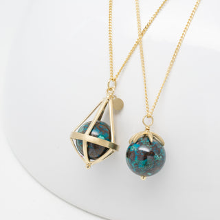 Gold Pendant Gemstone Sphere Necklace - Anne Sportun Fine Jewellery