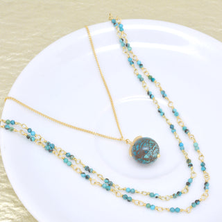 Gold Pendant Gemstone Sphere Necklace - Anne Sportun Fine Jewellery