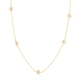 Scattered Diamond Star Necklace