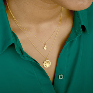 Pave Halo Celestial Sign Necklace - Anne Sportun Fine Jewellery