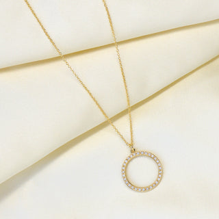Halo Diamond Pave Open Circle Necklace - Anne Sportun Fine Jewellery
