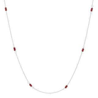 Luna' Sapphire or Ruby Station Necklace