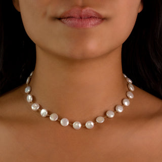 Coin Pearl Tied Necklace