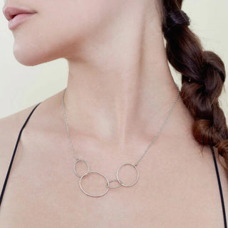 Organic 4-Loop Necklace Silver