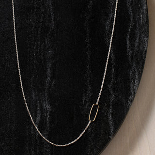 Rectangle & Delicate Chain Necklace