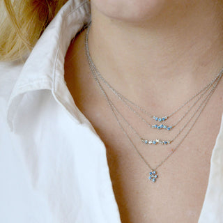 Cascade Diamond And Blue Sapphire Bar Necklace - Anne Sportun Fine Jewellery