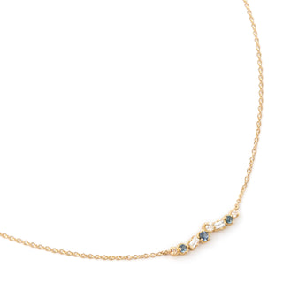 Cascade Diamond And Blue Sapphire Bar Necklace - Anne Sportun Fine Jewellery