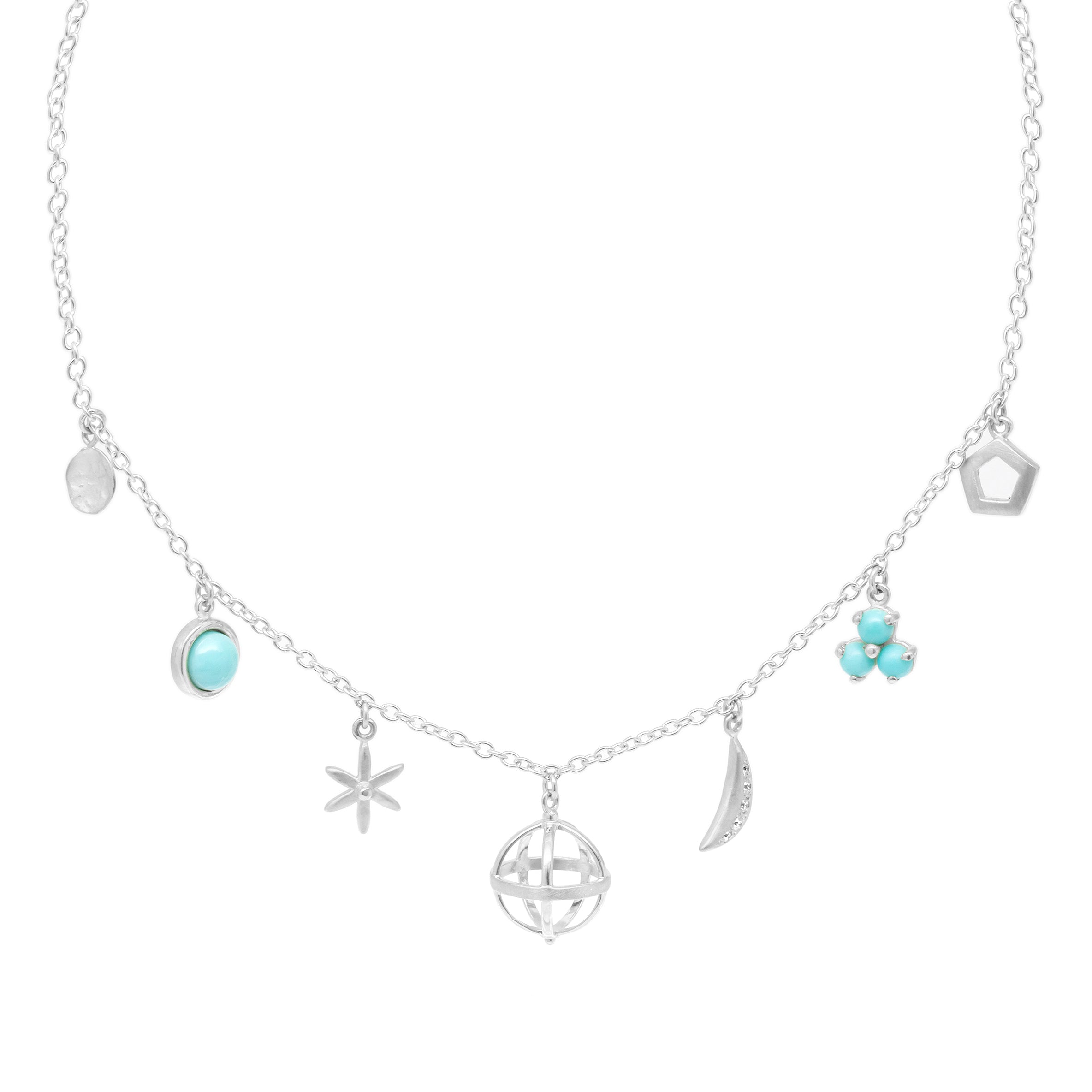 Multi Gemstone Charm Necklace Anne Sportun Fine Jewellery
