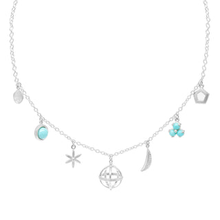 Multi Gemstone Charm Necklace