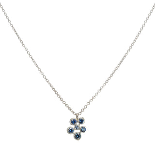 Small Flower Cluster Blue Sapphire Festival Necklace