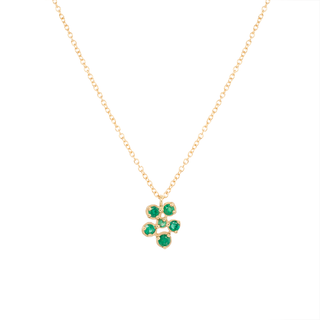 Small Flower Cluster Emerald Festival Necklace