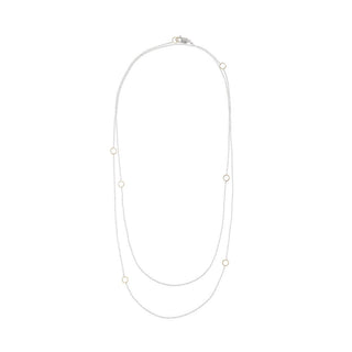 Long Silver & Gold Delicate Chain Necklace