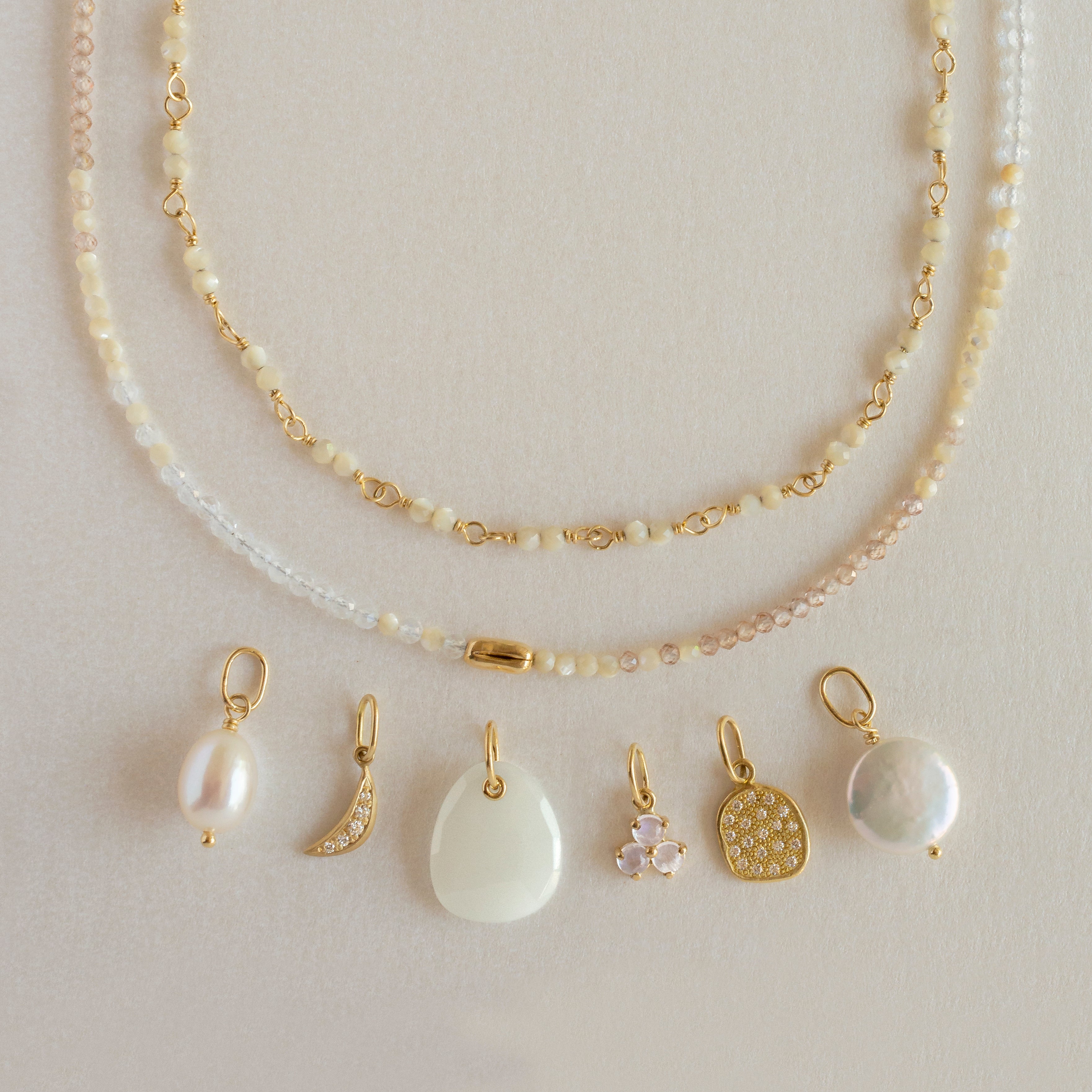 Coin Pearl Charm Anne Sportun Fine Jewellery