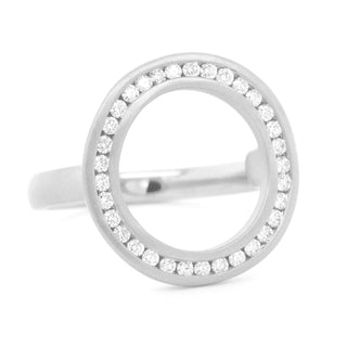 Channel Diamond Organic Large Circle Ring